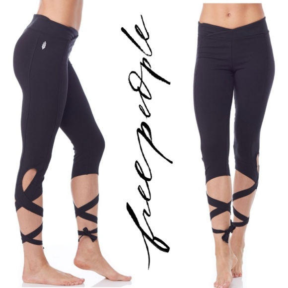 Free People Pants - Free People Movement Black Turnout Wrap Leggings